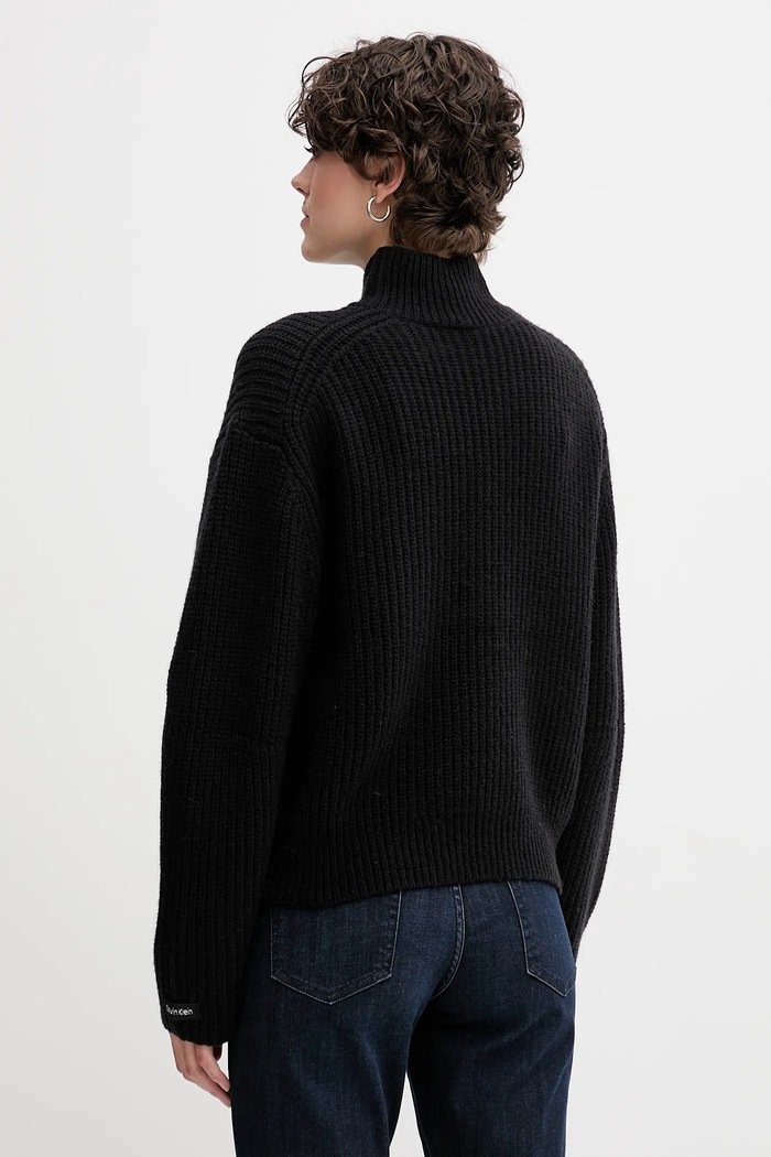Oblečenie Sveter s prímesou vlny Calvin Klein Jeans LV044D329G čierna