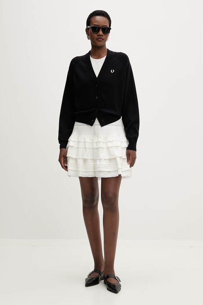 Fred Perry cardigan din bumbac K1120 negru AW25