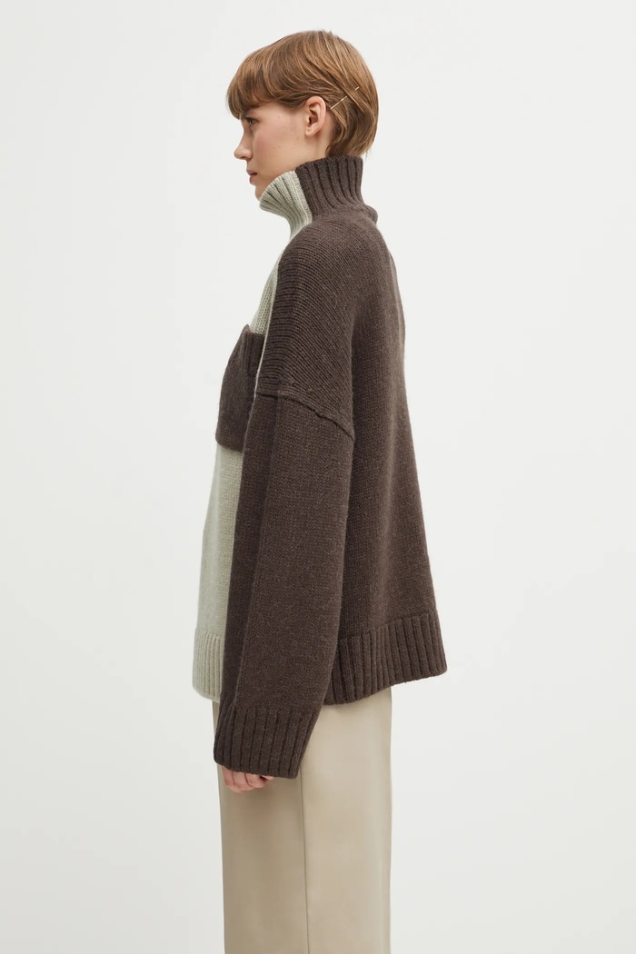Sveter s prímesou vlny JW Anderson Two Tone Patch Pocket KW1402.YN0367 béžová AW25