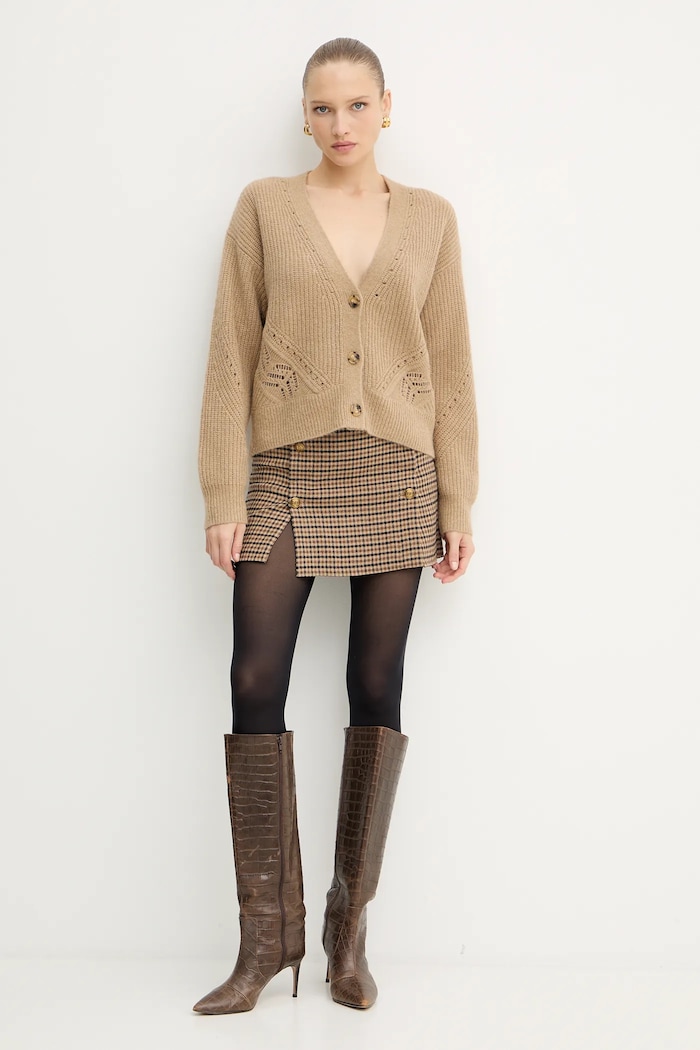 BOSS Orange gyapjú kardigán 50548940 zöld AW25