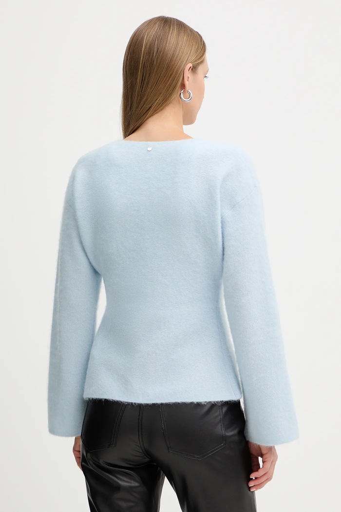 Îmbrăcăminte BOSS Orange cardigan din amestec de lână C_Farfal 50548954 albastru