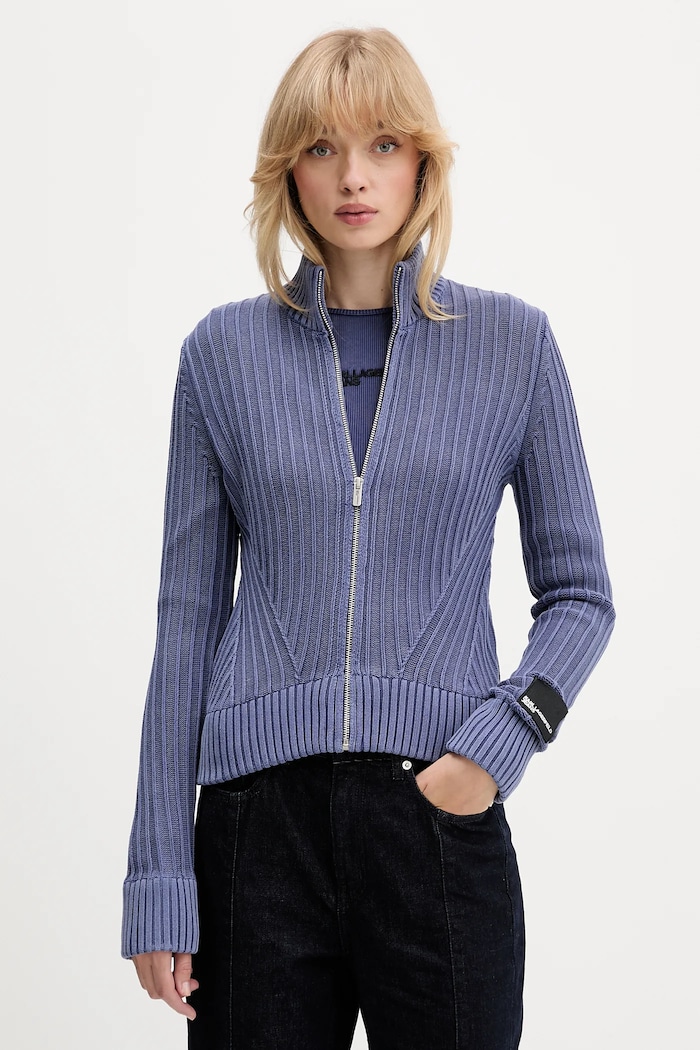 Karl Lagerfeld Jeans kardigan bawełniany bawełna fioletowy A4W18017