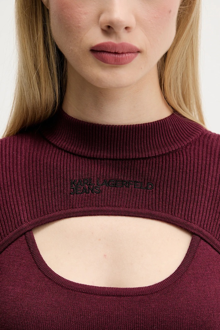 Svetr Karl Lagerfeld Jeans A4W18013 burgundské