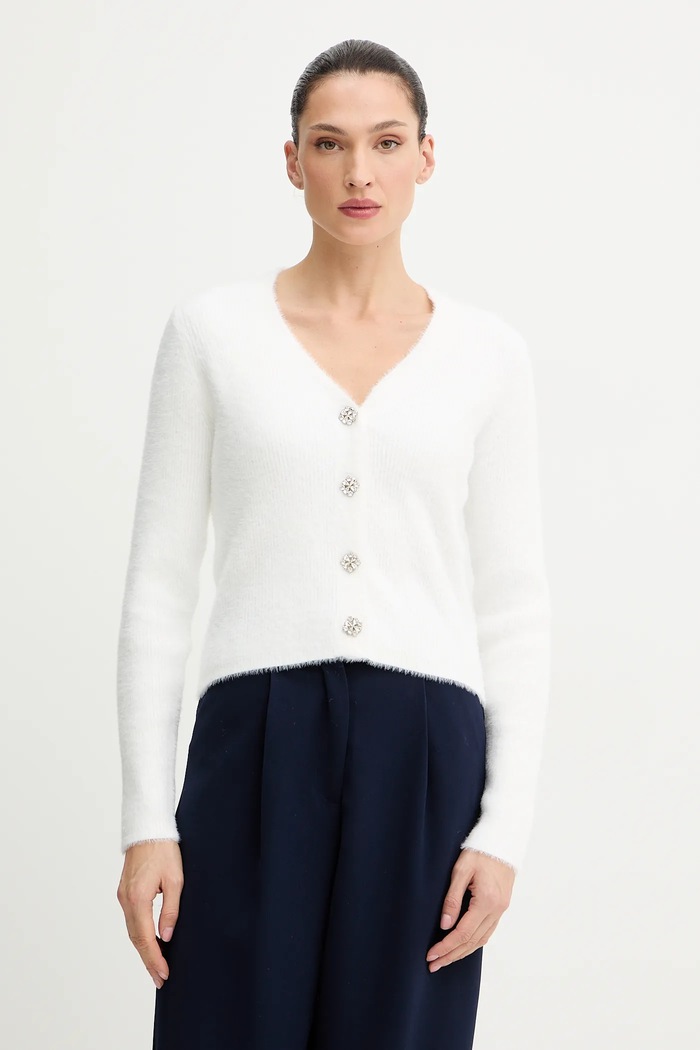 Morgan cardigan uni alb MCLEMI