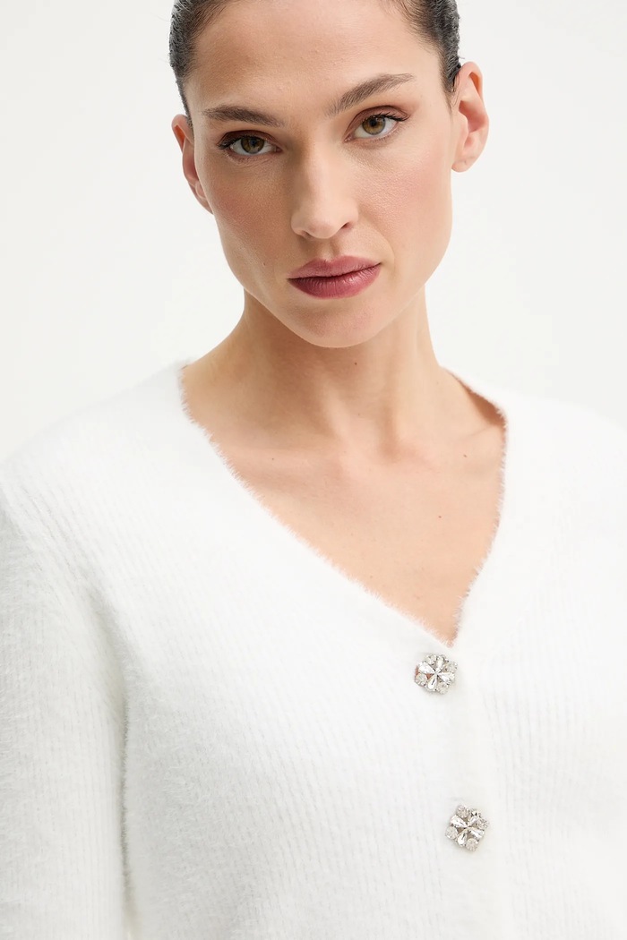 Morgan cardigan alb MCLEMI