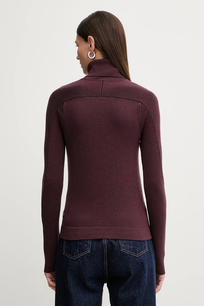 Одяг Вовняний светр G-Star 0 Core turtle slim knit D27713.B692 бордо
