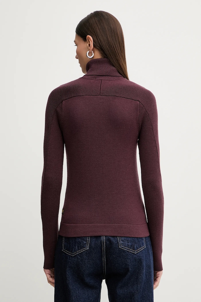 Одяг Вовняний светр G-Star 0 Core turtle slim knit D27713.B692 бордо