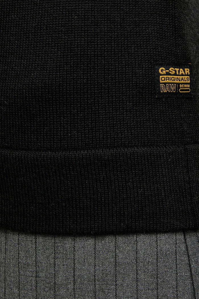 Вовняний светр G-Star 0 Core turtle slim knit D27713.B692 чорний