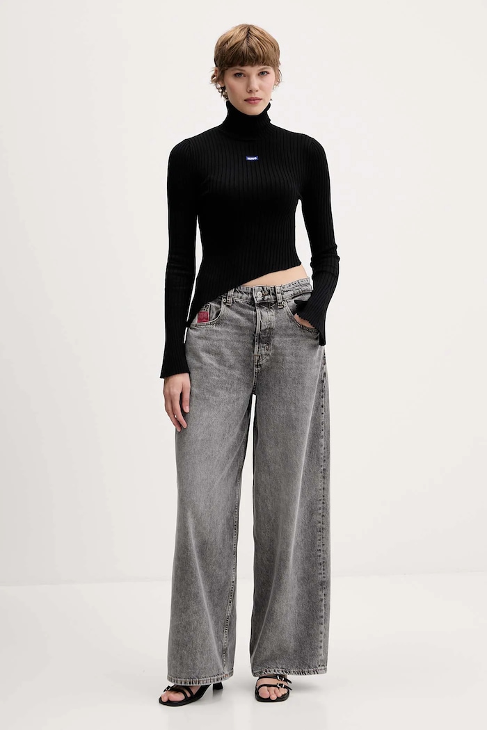 Πουλόβερ Hugo Blue Dalessandra 50548163 μαύρο AW25