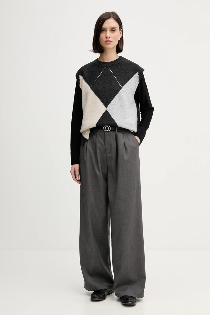 Pedro del Hierro kamizelka z domieszką wełny 5502018 szary AW25