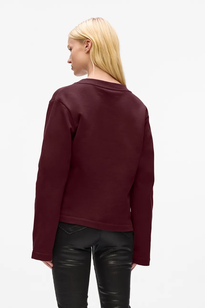 Karl Lagerfeld bluza z bawełną A4W20040 bordowy AW25