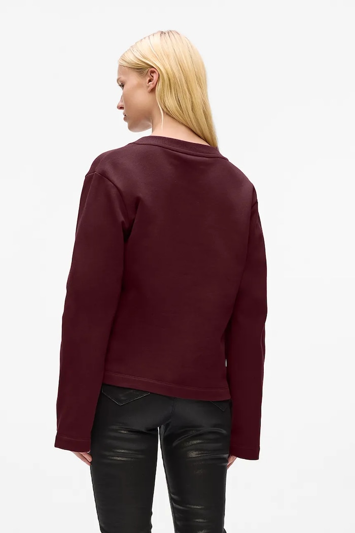 Karl Lagerfeld bluza z bawełną A4W20040 bordowy AW25