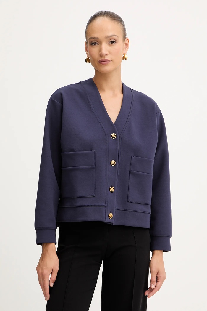 Kardigán Karl Lagerfeld tenká tmavomodrá A4W20034