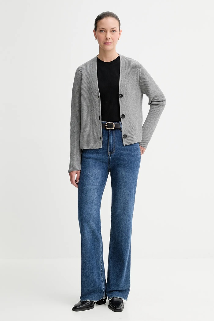 Cardigan din bumbac Marc O'Polo 508605961069 gri