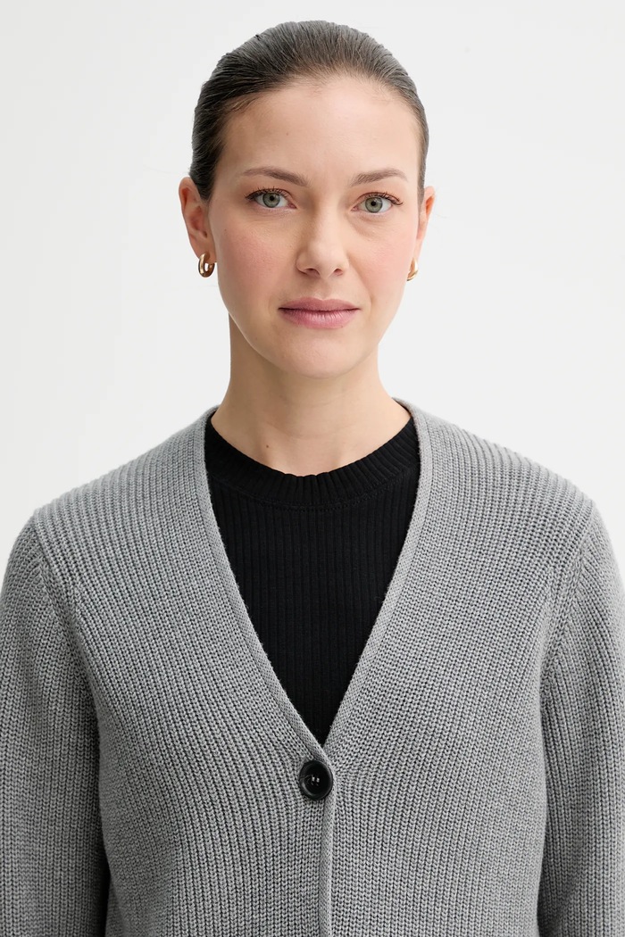 Cardigan din bumbac Marc O'Polo gri 508605961069
