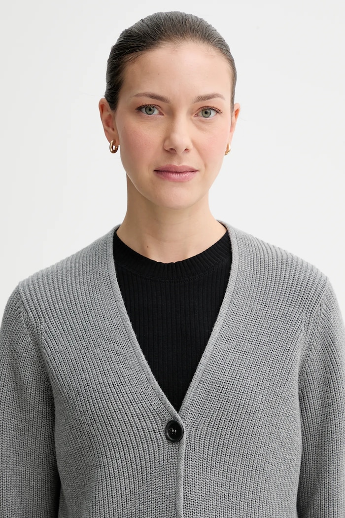 Cardigan din bumbac Marc O'Polo gri 508605961069