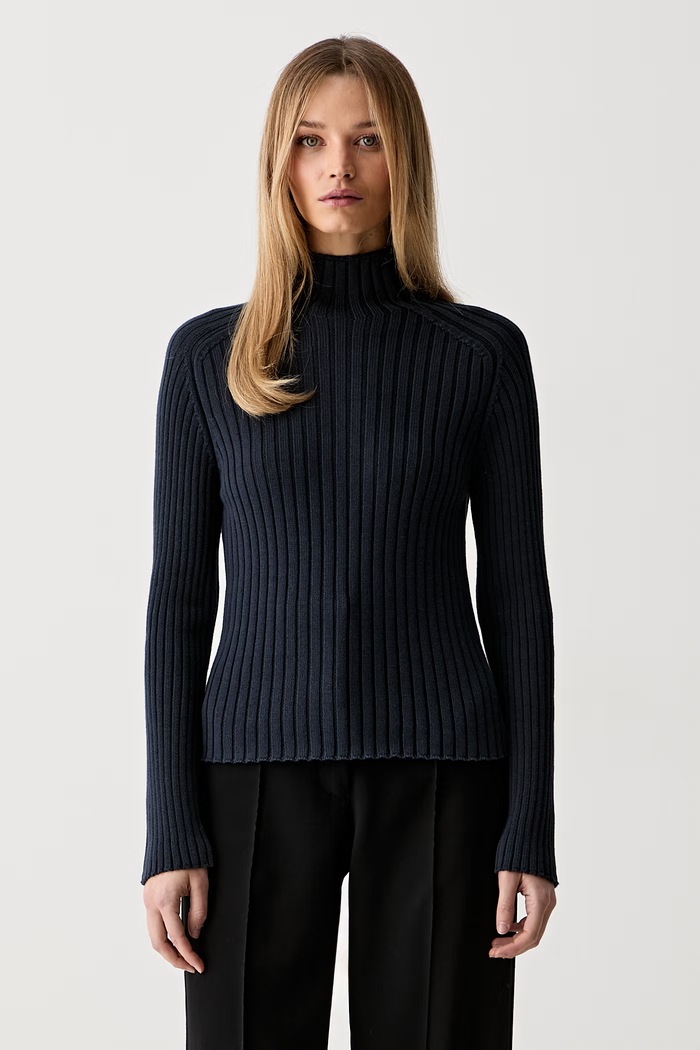Marc O'Polo sweter damski bawełniany granatowy 5000008826