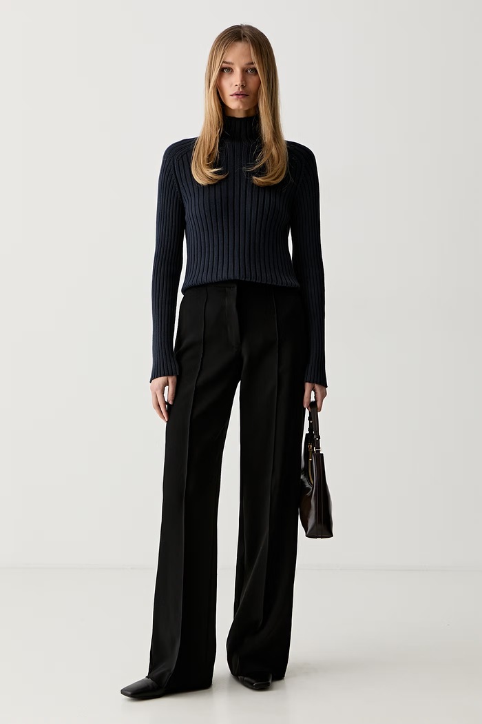Marc O'Polo sweter damski bawełniany 5000008826 granatowy AW26