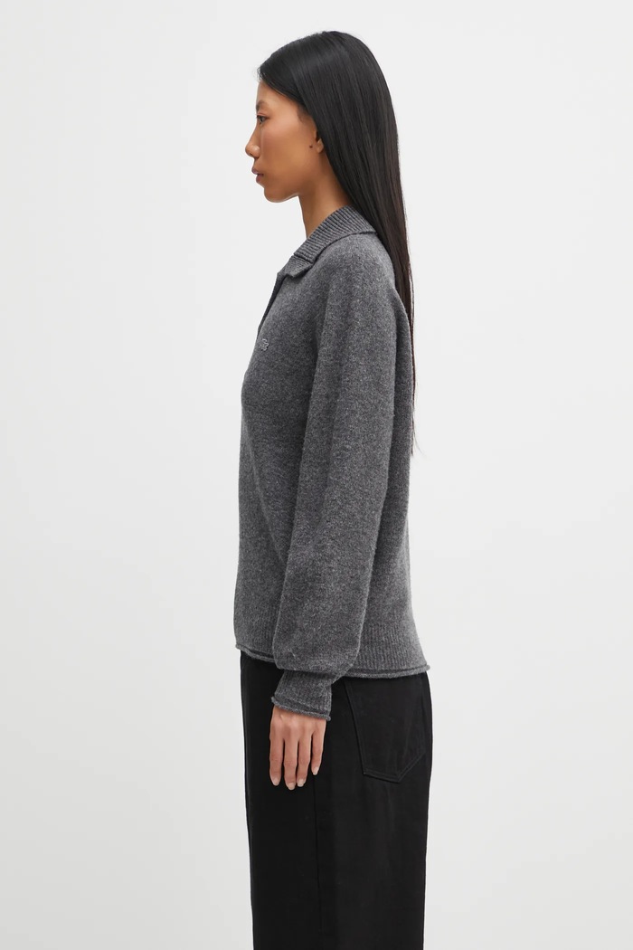 Lacoste Sweter wełniany AF4010 szary AW25
