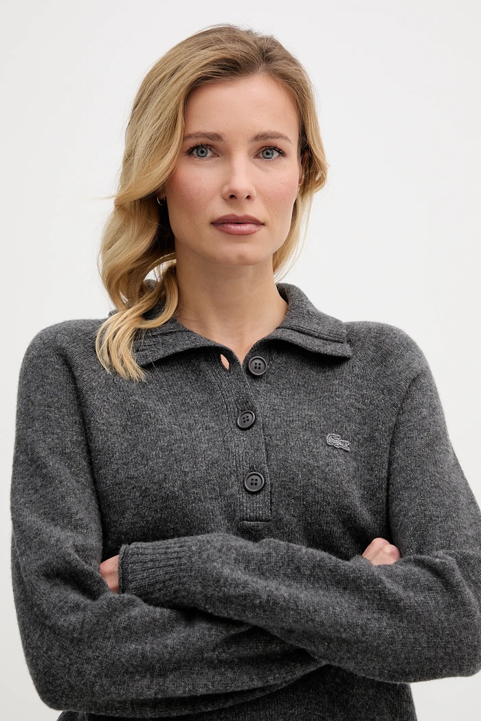 Μάλλινο πουλόβερ Lacoste Lacoste AF4010 γκρί