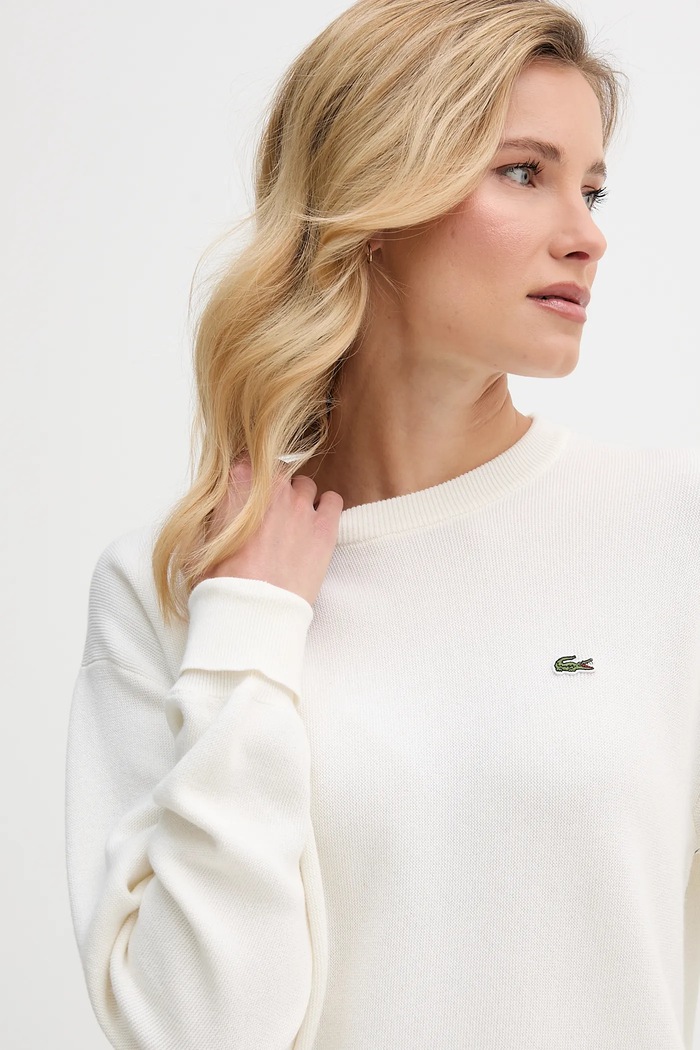 Lacoste pulover de lână bej AF4158