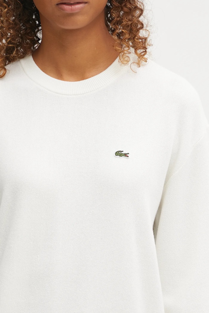 Светр з вовною Lacoste бежевий AF4158
