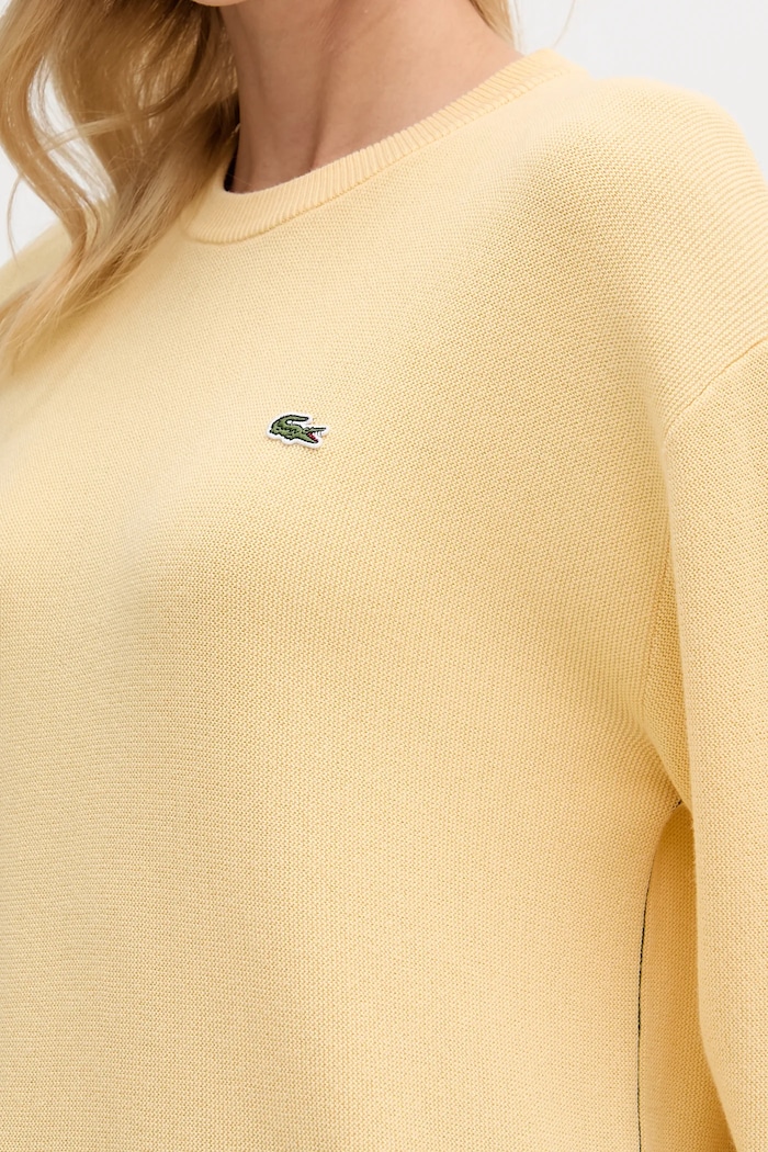 Lacoste πουλόβερ γυναικείο με πρόσμιξη μαλλιού κίτρινο AF4158