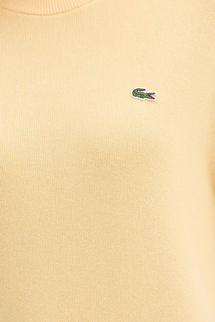 Lacoste πουλόβερ γυναικείο με πρόσμιξη μαλλιού AF4158 κίτρινο