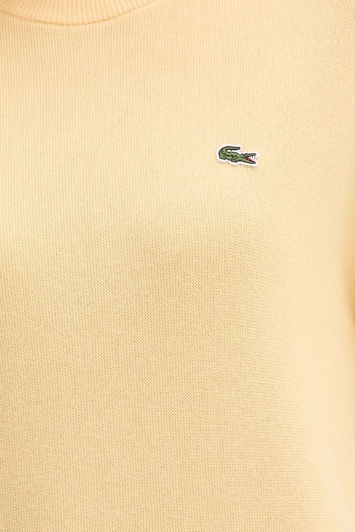Lacoste πουλόβερ γυναικείο με πρόσμιξη μαλλιού AF4158 κίτρινο