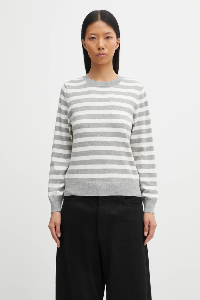Barbour sweter z domieszką kaszmiru Lois Knitted Jumper drobny wzór szary LKN1707WH51