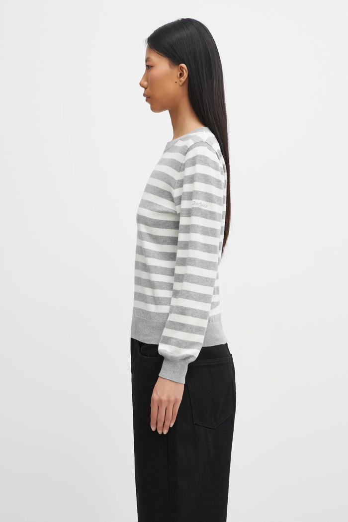 Barbour sweter z domieszką kaszmiru Lois Knitted Jumper LKN1707WH51 szary AW25