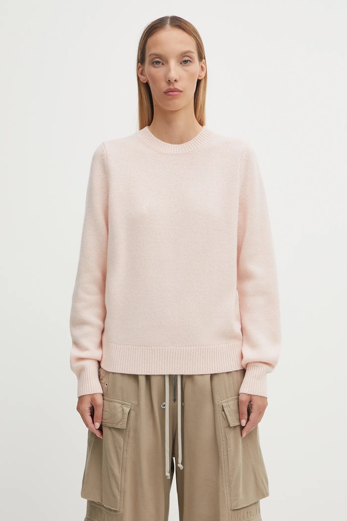 Barbour sweter wełniany Woodhouse Knitted Jumper gładkie różowy LKN1666PI11