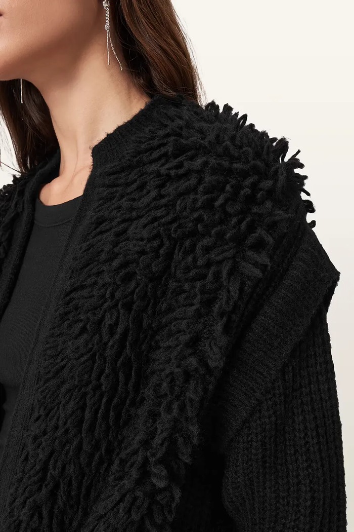 AllSaints Кардиган з додаванням вовни AllSaints ELIAS W047KD чорний AW25