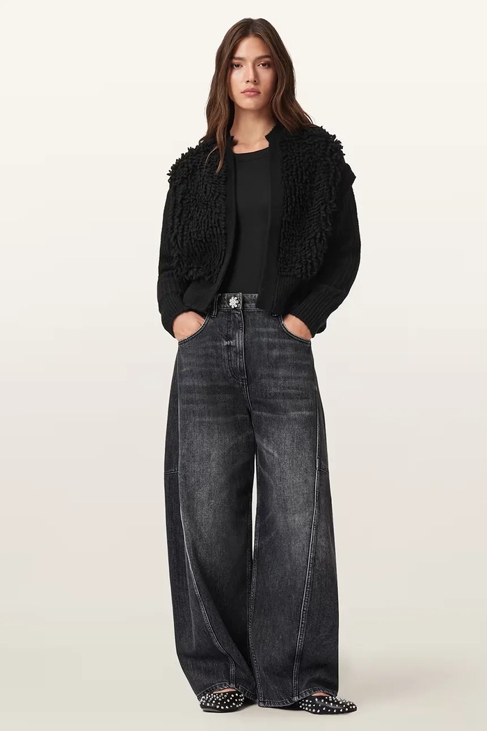 Кардиган з додаванням вовни AllSaints ELIAS AllSaints чорний W047KD