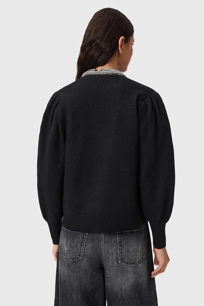 Oblečení Vlněný kardigan AllSaints ODELL W033KD černá
