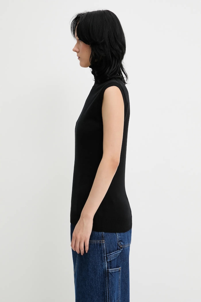 Μάλλινο γιλέκο Sportmax VERTIGO 2522366011600 μαύρο AW25