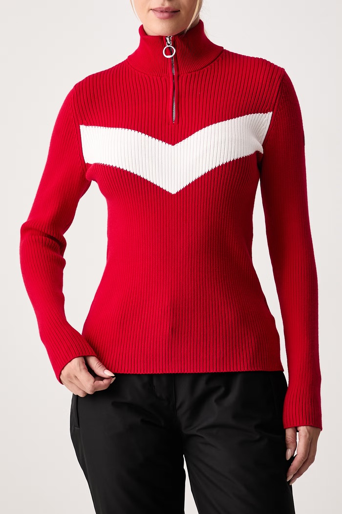 Sweter damski z wiskozą Andromede B Fusalp G1126 czerwony