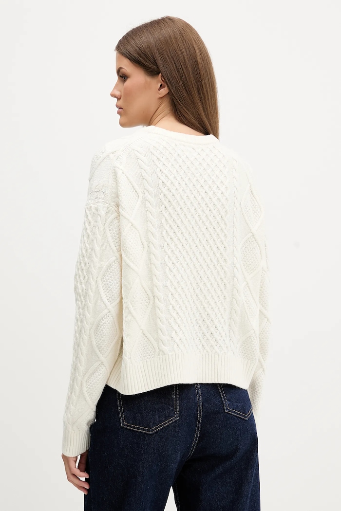 Odzież Guess Jeans sweter z dodatkiem wełny W5BR09.Z0561 beżowy