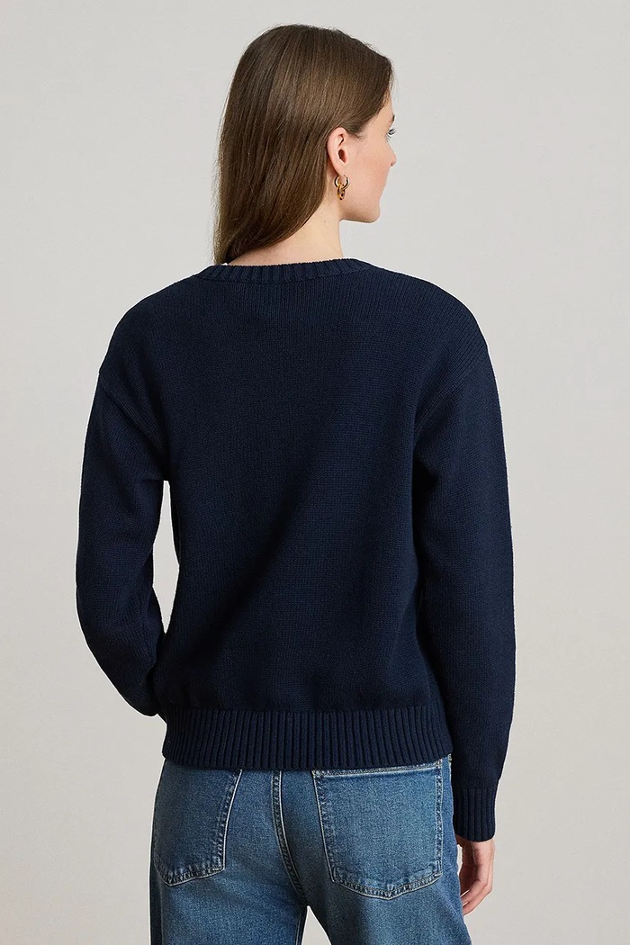 Lauren Ralph Lauren sweter damski bawełniany 200979653 granatowy AW25