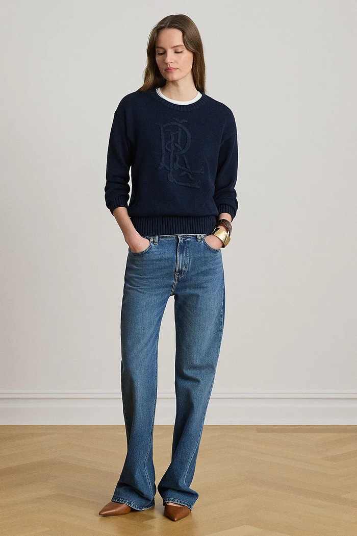 Odzież Lauren Ralph Lauren sweter damski bawełniany 200979653 granatowy