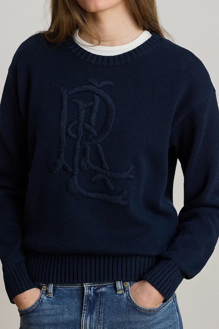 Lauren Ralph Lauren sweter damski bawełniany granatowy 200979653