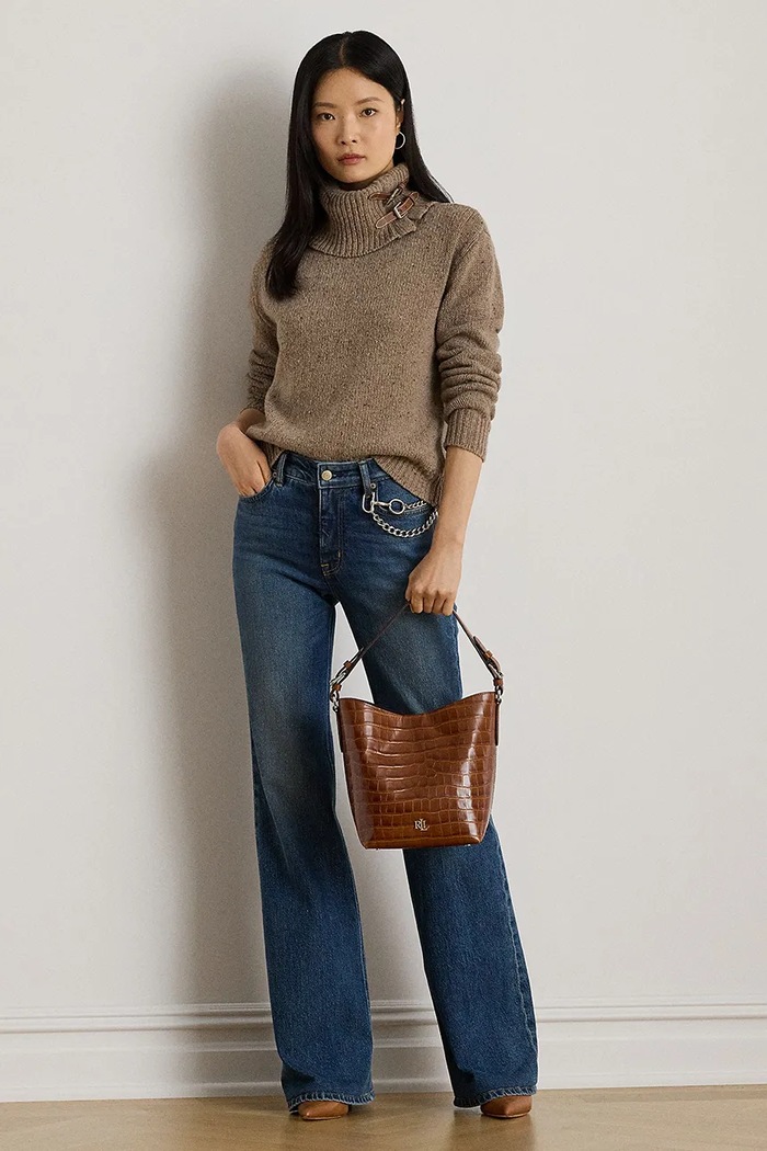 Одяг Светр із додаванням вовни Lauren Ralph Lauren 200979663 коричневий