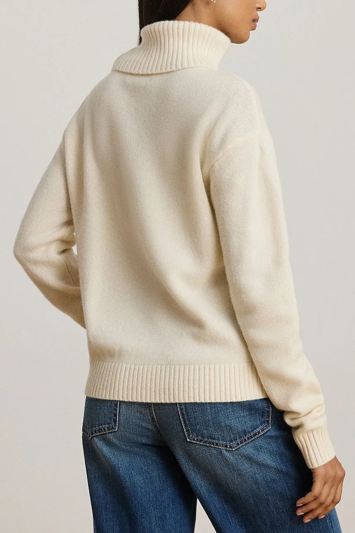 Lauren Ralph Lauren Sweter kaszmirowy 200P03372 beżowy AW25