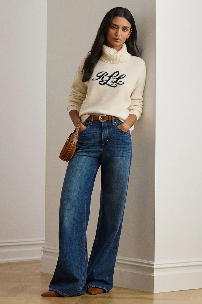 Odzież Lauren Ralph Lauren Sweter kaszmirowy 200P03372 beżowy