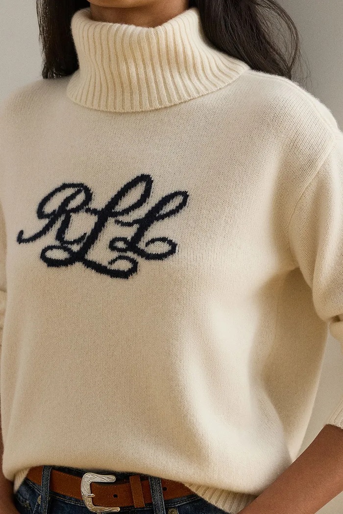 Sweter kaszmirowy Lauren Ralph Lauren 200P03372 beżowy