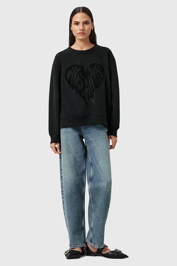 AllSaints sweter bawełniany TRIP W032JD czarny