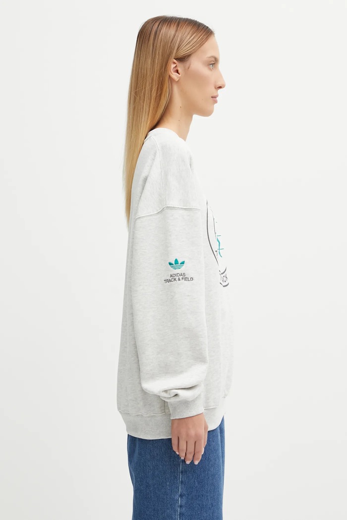 Bavlnená mikina adidas Originals adidas Originals x Sporty & Rich sivá KA0719
