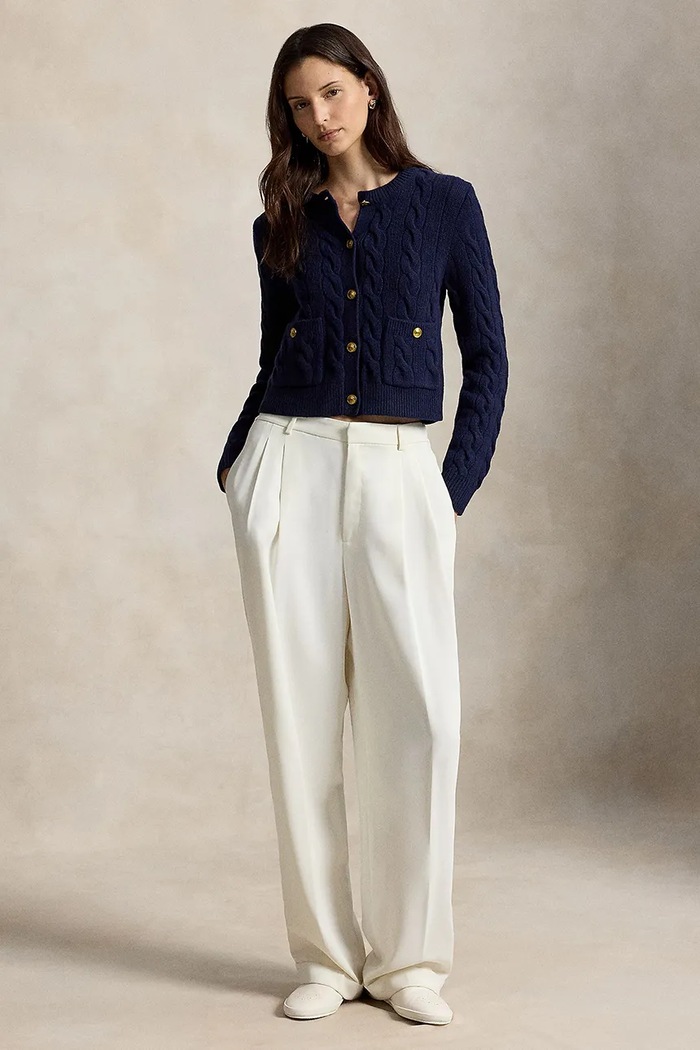 Odzież Polo Ralph Lauren Kardigan damski wełniany 211978312 granatowy