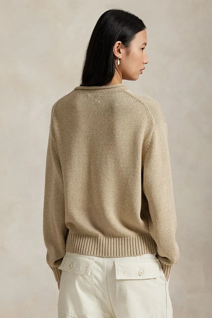 Πουλόβερ με προσθήκη μαλλιού Polo Ralph Lauren 211978315 μπεζ AW25