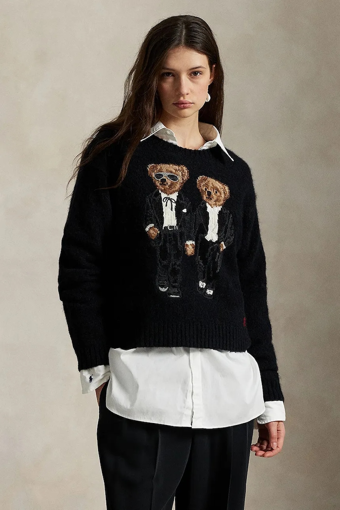 Svetr s příměsí vlny Polo Ralph Lauren nášivka černá 211978619
